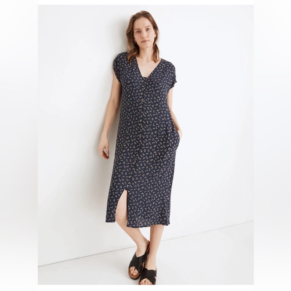 Madewell Easy Midi Dress in Spring Fling
